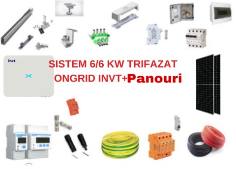 SISTEM 6/6 KW TRIFAZAT ON GRID INVT + Longi 410 W
