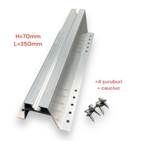 Sina minirail tip H cu prindere rapida+ cauciuc+4 suruburi H7cm LP
