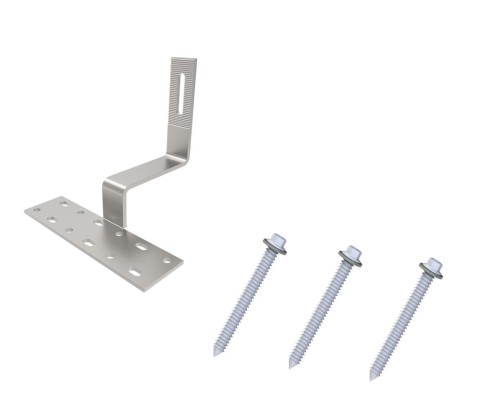 Carlig fix  prindere panou fotovoltaic pe tigla +3 suruburi LP 6.3X80mm