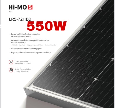 Panouri fotovoltaice bifaciale LONGI LR-72HBD-550M