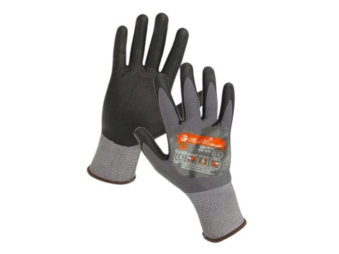 Manusi de protectie textile acoperite cu latex - gri