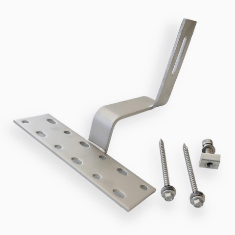 Carlig vertical prindere panou fotovoltaic pe tigla+2 suruburi+bolt LP