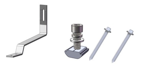 Carlig pentru acoperis solzi de peste + 2 suruburi + bolt(nut) LP 336x169