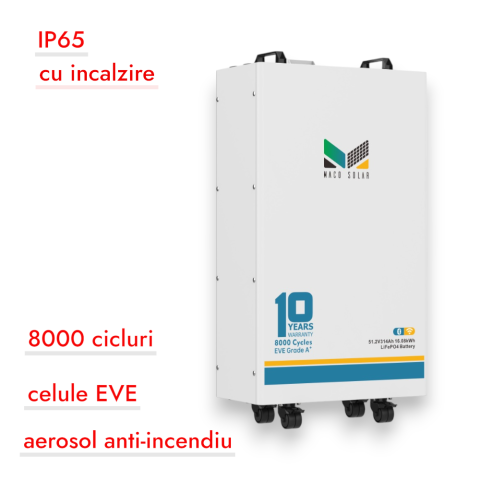 Baterie MACO SOLAR 16.08 Kw LV IP65, cu incalzire, 8000 de cicluri ,LifePO4, celule EVE