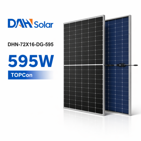 Panouri fotovoltaice DAH 595W TOPCon, N-type, Bifaciale DHN-72X16-DG-595