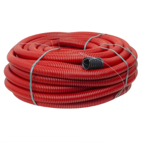 Tub flexibil perete dublu D50 rosu rola 50m