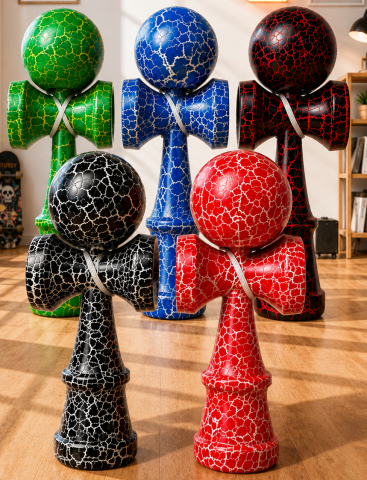Jucarie Kendama Crack 18cm din lemn, Model Crăpătură