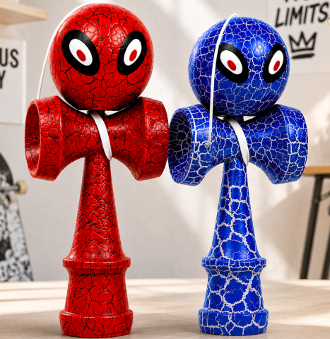 Jucarie Kendama Krom, 18 cm , din lemn , model SpiderMAN