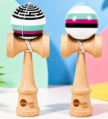 Jucarie Kendama model Premium labirint, 18 cm , lemn, bila licioasa